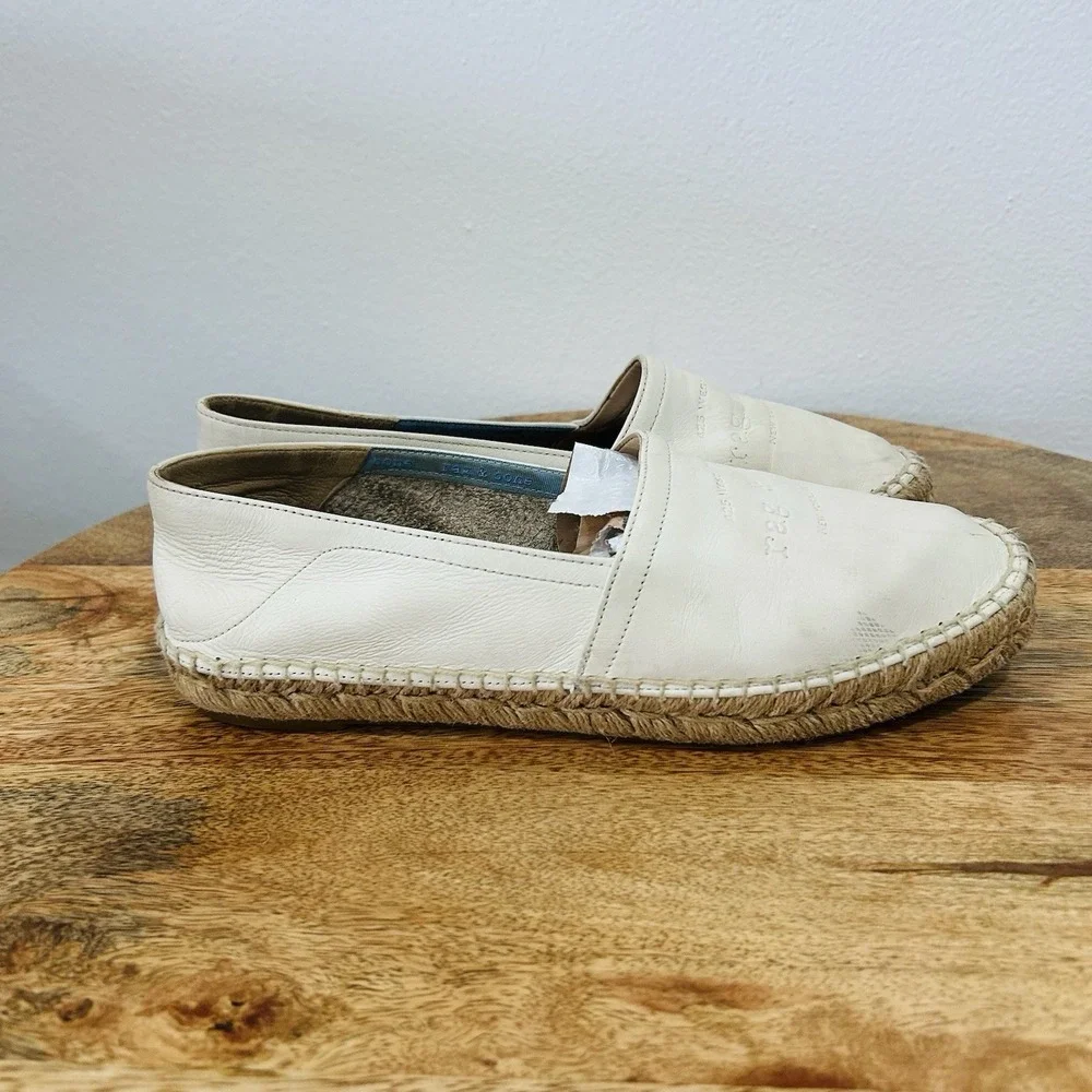rag & bone Women's Espadrille Runner Ivory Leather Sneakers Size 8.5 EUR 38.5
